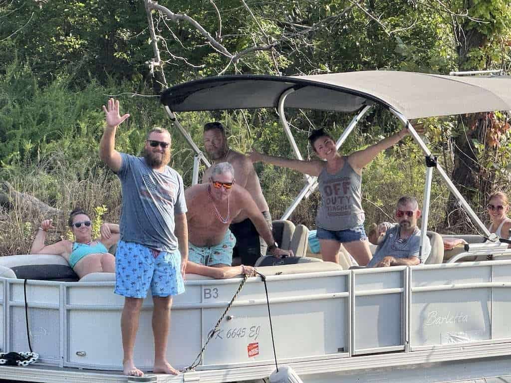 Guests enjoying a day together on a Grand Lake boat rental
