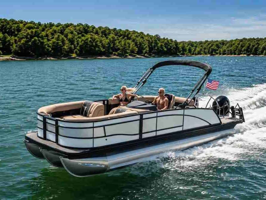 Barletta tritoon boat rental on Grand Lake in Oklahoma