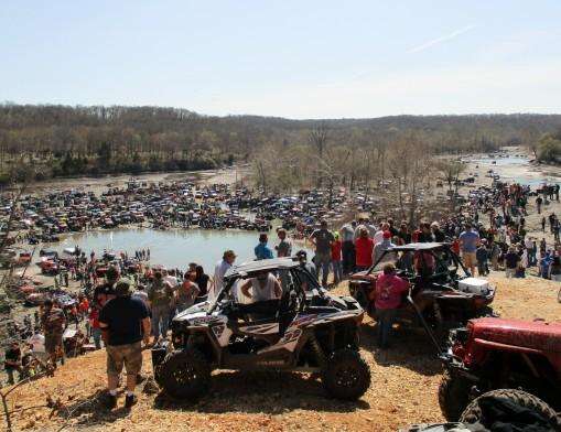 A big crowd gathering at the Big Meat Run