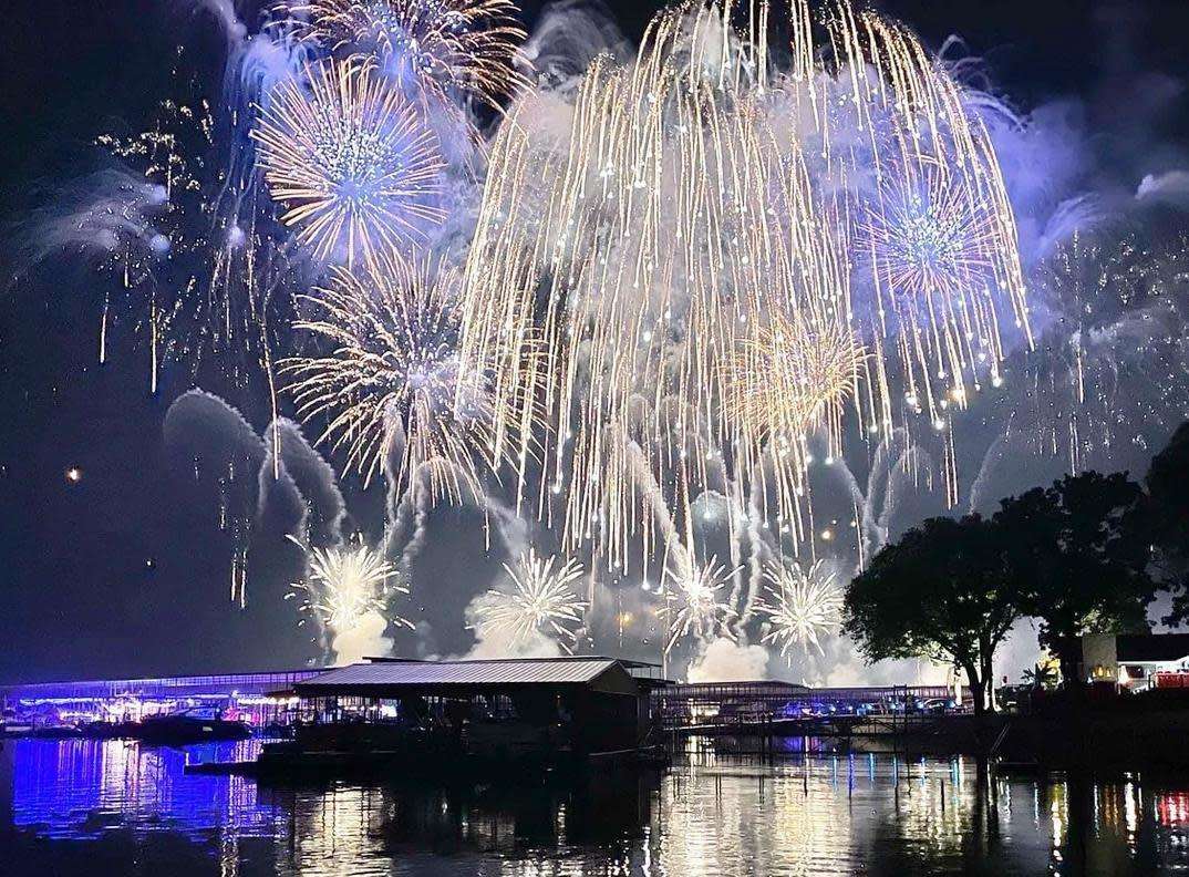 Grand Lake Fireworks Display during the Independence Day celebration